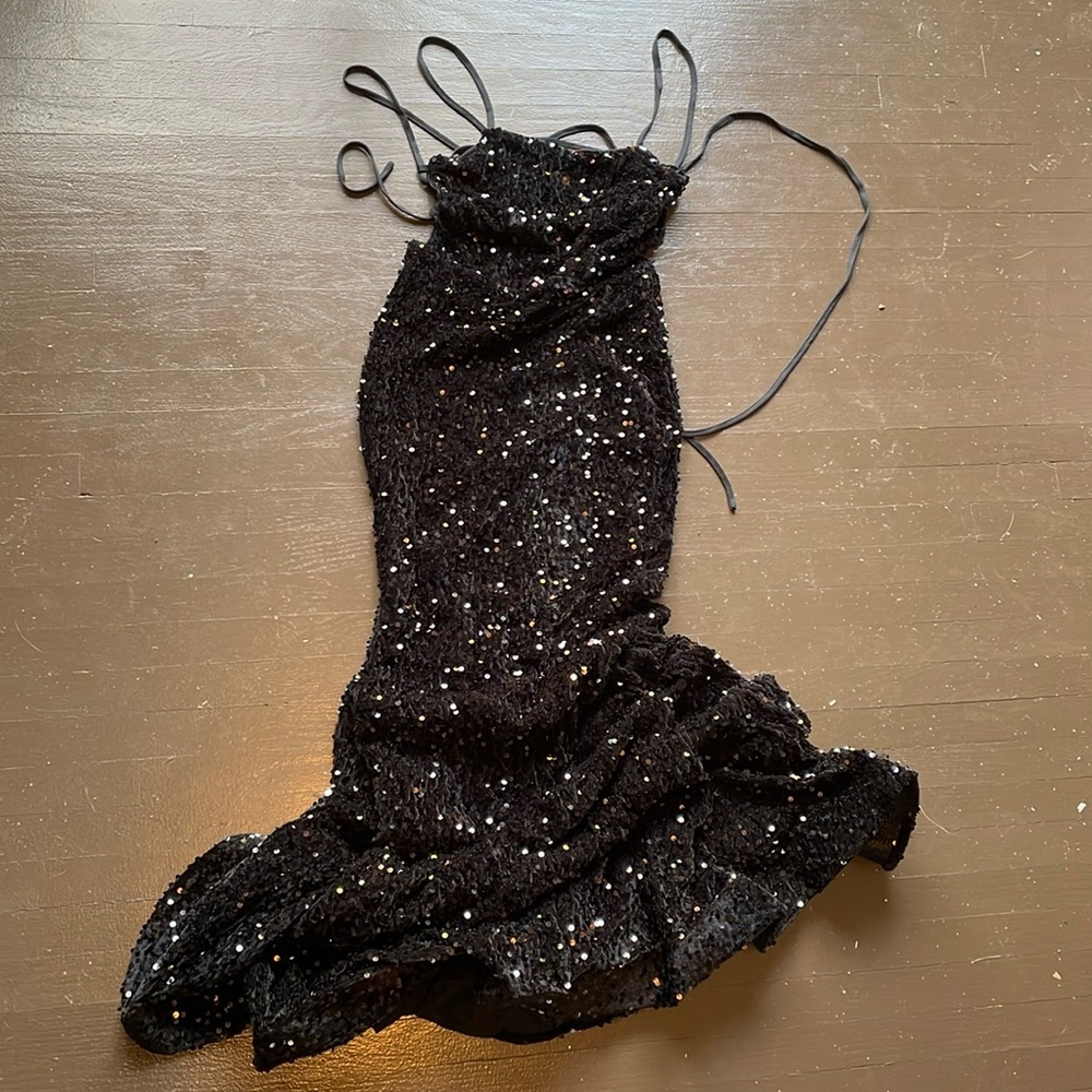 Faeriesty formal black sequin dress